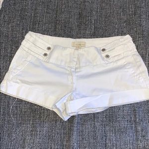 White low rise shorts